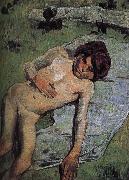 Paul Gauguin Brittany nude juvenile oil painting reproduction
